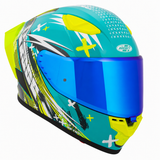 Casco Integral Joe Rocket RKT 105 Rapid Verde HiVis Mica Azul