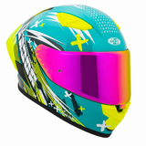 Casco Integral Joe Rocket RKT 105 Rapid Verde HiVis Mica Rosa