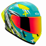 Casco Integral Joe Rocket RKT 105 Rapid Verde HiVis Mica Rojo