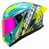 Casco Integral Joe Rocket RKT 105 Rapid Verde HiVis Mica Rosa