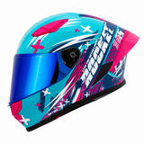 Casco Integral Joe Rocket RKT 105 Rapid Rosa HiVis Mujer Mica Azul