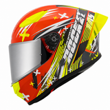 Casco Integral Joe Rocket RKT 105 Rapid Rojo HiVis Mica Plata