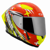 Casco Integral Joe Rocket RKT 105 Rapid Rojo HiVis Mica Plata