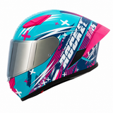 Casco Integral Joe Rocket RKT 105 Rapid Rosa HiVis Mujer Mica Plata