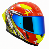 Casco Integral Joe Rocket RKT 105 Rapid Rojo HiVis Mica Azul