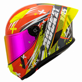 Casco Integral Joe Rocket RKT 105 Rapid Rojo HiVis Mica Rosa