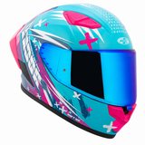 Casco Integral Joe Rocket RKT 105 Rapid Rosa HiVis Mujer Mica Azul