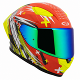 Casco Integral Joe Rocket RKT 105 Rapid Rojo HiVis Mica Verde