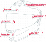 Casco Integral Joe Rocket Rkt 700 ION Fibra de Carbono Iridium ECE 22-06