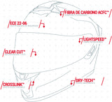 Casco Integral Joe Rocket Rkt 700 Edición Limitada  Fibra de Carbono Iridium ECE 22-06