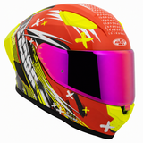 Casco Integral Joe Rocket RKT 105 Rapid Rojo HiVis Mica Rosa