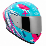 Casco Integral Joe Rocket RKT 105 Rapid Rosa HiVis Mujer Mica Plata