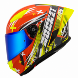 Casco Integral Joe Rocket RKT 105 Rapid Rojo HiVis Mica Azul