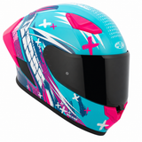 Casco Integral Joe Rocket RKT 105 Rapid Rosa HiVis Mujer Mica Humo