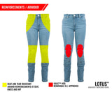 Pantalon Moto Con Protecciones Joe Rocket Lotus Jeans Azul Mujer