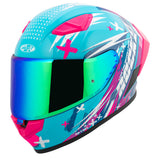 Casco Integral Joe Rocket RKT 105 Rapid Rosa HiVis Mujer Mica Verde