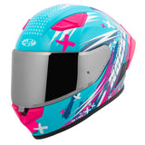 Casco Integral Joe Rocket RKT 105 Rapid Rosa HiVis Mujer Mica Plata