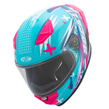 Casco Integral Joe Rocket RKT 105 Rapid Rosa HiVis Mujer