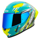 Casco Integral Joe Rocket RKT 105 Rapid Verde HiVis Mica Azul
