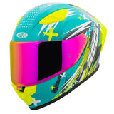Casco Integral Joe Rocket RKT 105 Rapid Verde HiVis Mica Rosa