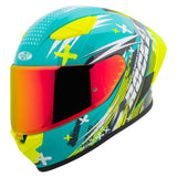 Casco Integral Joe Rocket RKT 105 Rapid Verde HiVis Mica Rojo