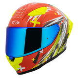 Casco Integral Joe Rocket RKT 105 Rapid Rojo HiVis Mica Azul