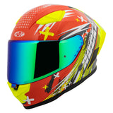 Casco Integral Joe Rocket RKT 105 Rapid Rojo HiVis Mica Verde