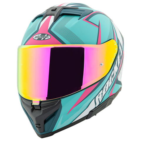 Casco Integral Joe Rocket Rkt 210 Reactor Turquesa Mate / Rosa ECE 22-06 Mujer