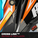 Casco Integral Joe Rocket RKT 240 Reactor Naranja Azul Iridium