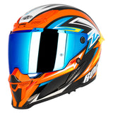 Casco Integral Joe Rocket RKT 240 Reactor Naranja Azul Iridium