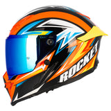 Casco Integral Joe Rocket RKT 240 Reactor Naranja Azul Iridium