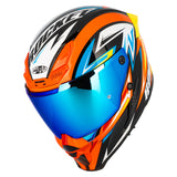 Casco Integral Joe Rocket RKT 240 Reactor Naranja Azul Iridium