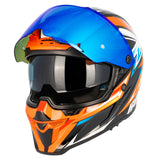 Casco Integral Joe Rocket RKT 240 Reactor Naranja Azul Iridium