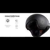 Casco Abierto 3/4 LS2 OF599 Spitfire Inky Negro Mate